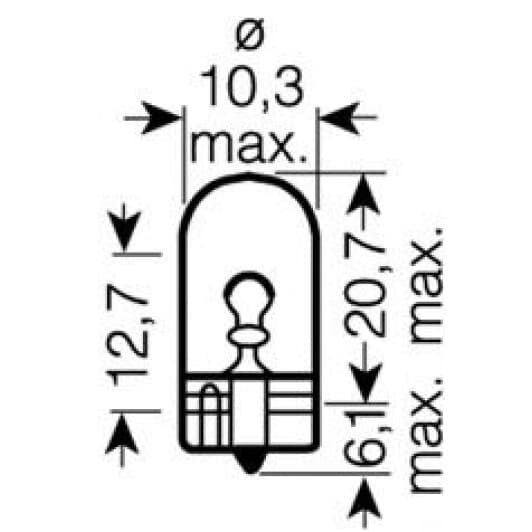 Автолампа Osram Original Minixen W5W W2,1x9,5d 6 W прозрачная 2886x