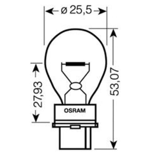 Автолампа Osram Original Line P27W W2,5x16d 27 W прозора 3156