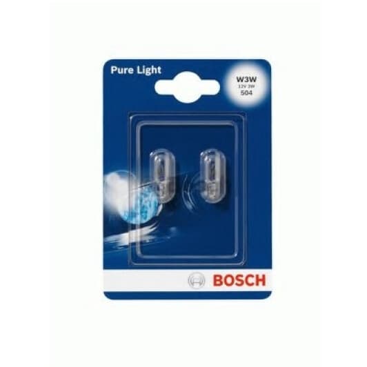 Автолампа Bosch Pure Light W3W W2,1x9,5d 3 W прозрачная 1987301028