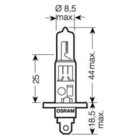 Автолампа Osram Original Line H1 P14,5s 70 W прозрачная 6415501b