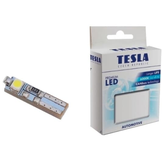 Автолампа Tesla Longer LIFE CANbus T5 W2x4,6d b97101