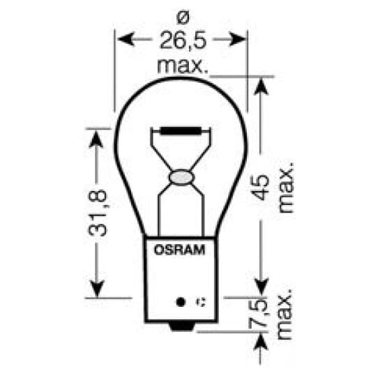 Автолампа Osram Diadem Chrome PY21W BAU15s 21 W помаранчева 7507DC-02B