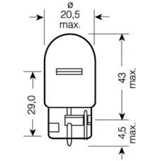 Автолампа Osram Original W21W W3x16d 21 W прозрачная 7505-02B