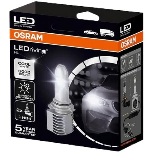 Автолампа Osram LEDriving HL Gen2 HB4 P22d 14 W біла 9506CW
