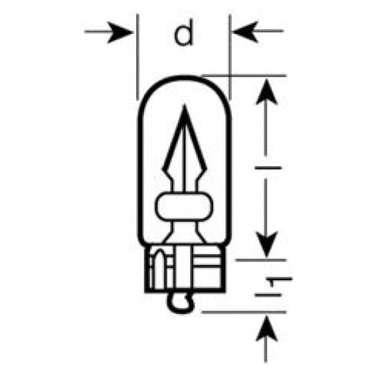 Автолампа Osram W5W W2,1x9,5d 7 W прозрачная 2845tsp