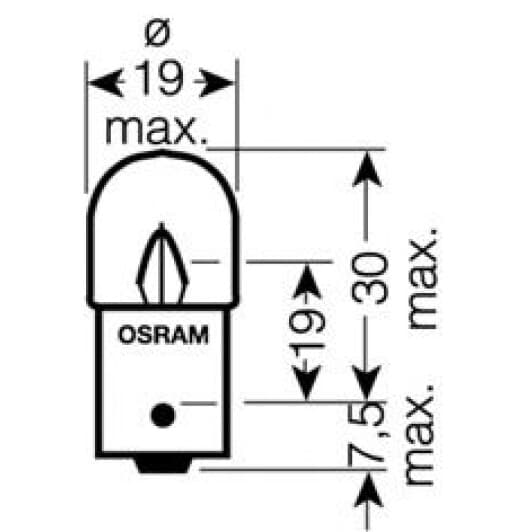 Автолампа Osram R5W BA15s 5 W прозора 5627