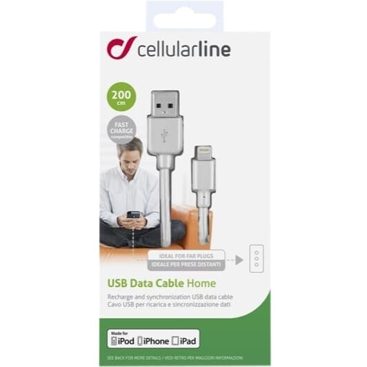 Кабель CellularLine Home USBDATACMFIIPH52MW USB - Apple Lightning 2 м