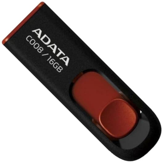 Флешка Adata C008 Black/Red 16 ГБ
