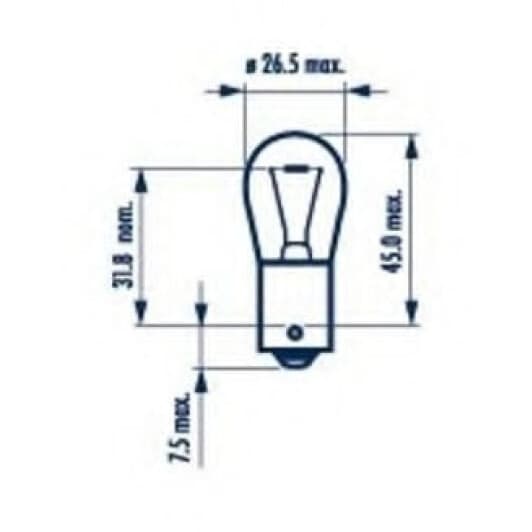 Автолампа Narva P18W BA15s 18 W прозора 17511