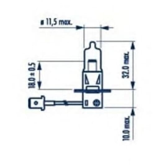 Автолампа Narva Range Power Blue+ H3 PK22s 55 W світло-блакитна 48633