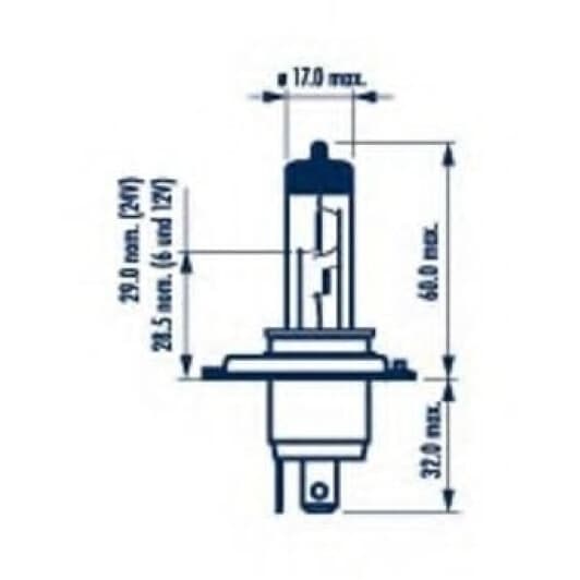 Автолампа Narva Heavy Duty H4 P43t 75 W прозрачная 48898