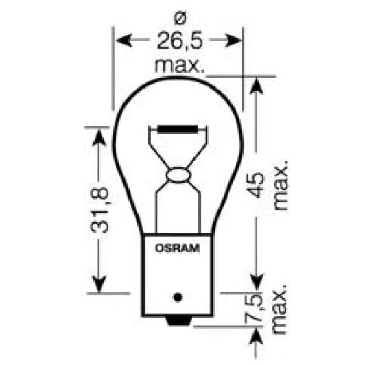 Автолампа Osram Ultra Life P21W BA15s 21 W прозрачная 7506ULT