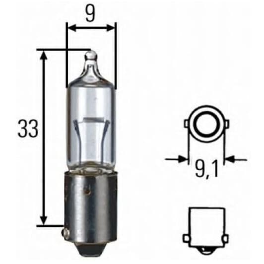 Автолампа Behr Hella Standard H10W BA9s 10 W прозора 8GH002473191