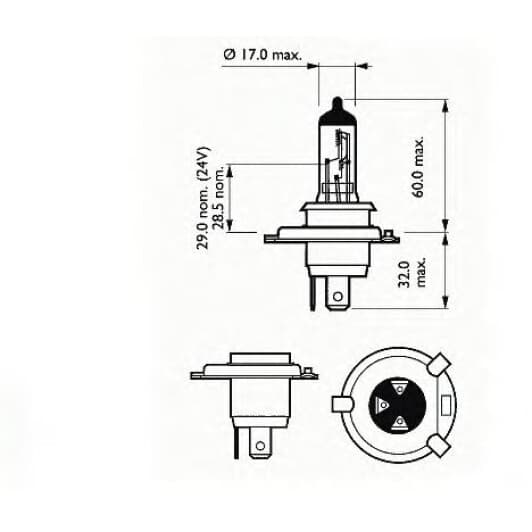 Автолампа SCT Germany H4 P43t-38 60 W прозора 202792