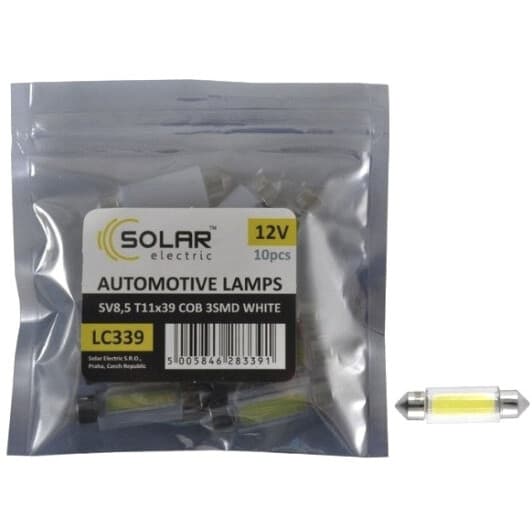 Автолампа Solar T11x39 SV8,5 біла LC339P
