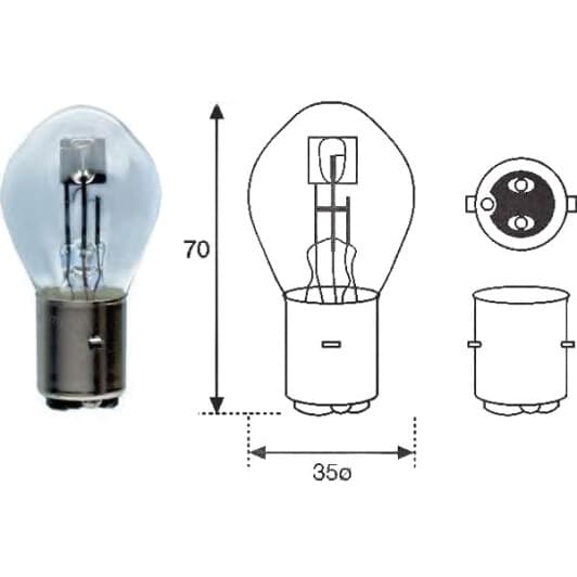 Автолампа Magneti Marelli S1 BA20d 25 W прозора 2588500000