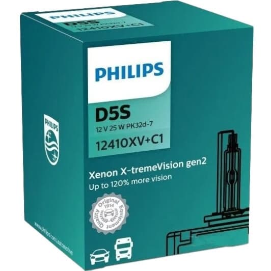 Автолампа Philips X-tremeVision gen2 +120% D5S PK32d-7 25 W прозора 12410XVC1