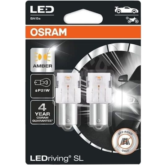 Автолампа Osram LEDriving P21W BA15s 1,3 W 7506DYP-02B