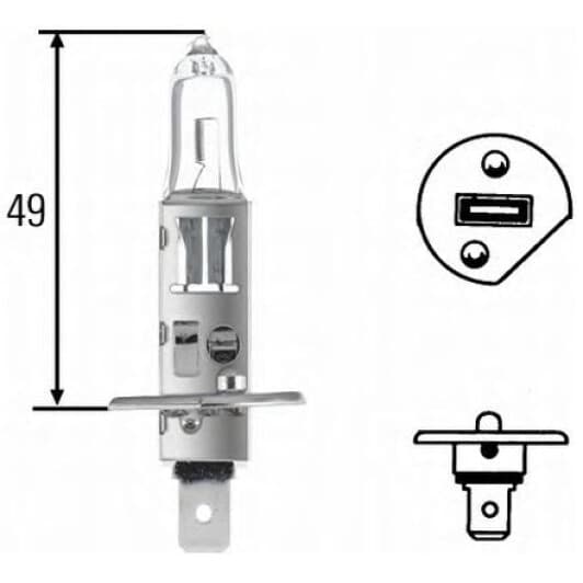Автолампа Behr Hella H1 P14,5s 70 W прозрачная 8GH002089491