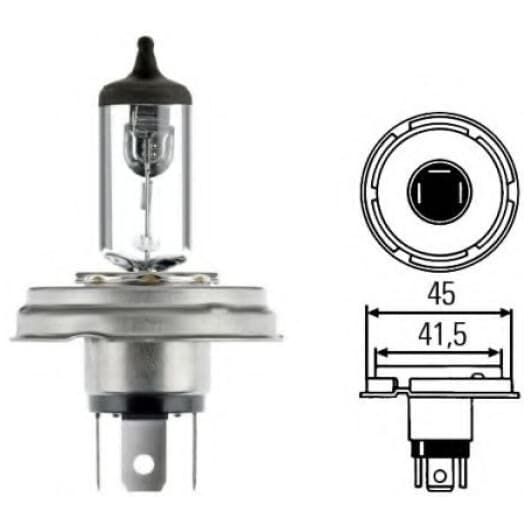 Автолампа Behr Hella R2 (Bilux) P45t 45 W прозора 8GD002088141