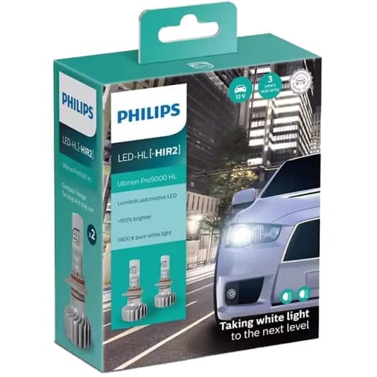 Автолампа Philips Ultinon Pro5000 HIR2 PX22d 16 W 11012U50CWX2