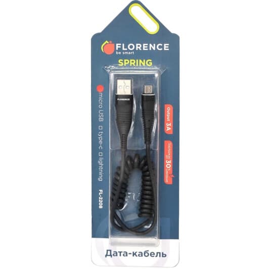 Кабель Florence Spring FL-2208-KM USB - Micro USB 1 м