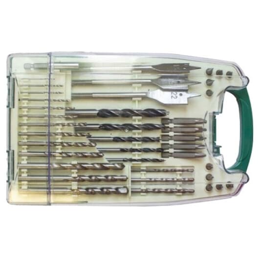 Набір свердл Rockforce спіральних та перових по металу, бетону та дереву RF-924U40