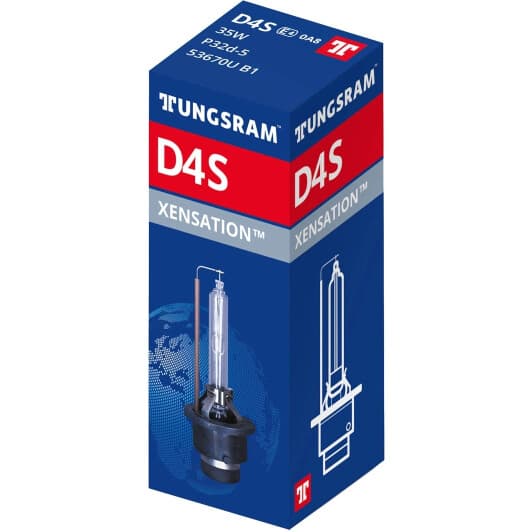 Автолампа Tungsram XENSATION D4S P32d-5 35 W прозора 53670u