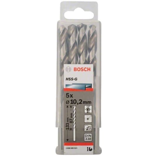 Набір свердл Bosch спіральних по металу 2608585523 10.2 мм 5 шт.