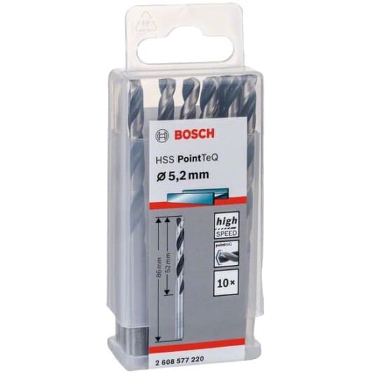 Набір свердл Bosch спіральних по металу 2608577220 5.2 мм 10 шт.