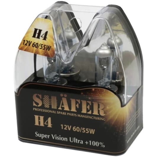 Автолампа Shafer Super Vision Ultra +100% H4 P43t 60 W прозора SL3004