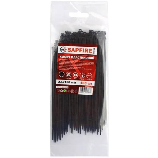 Стяжка Sapfire 400878 150 мм 2,5 мм 100 шт