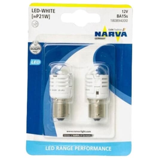 Автолампа Narva P21W BA15s 1,75 W прозора 180894000