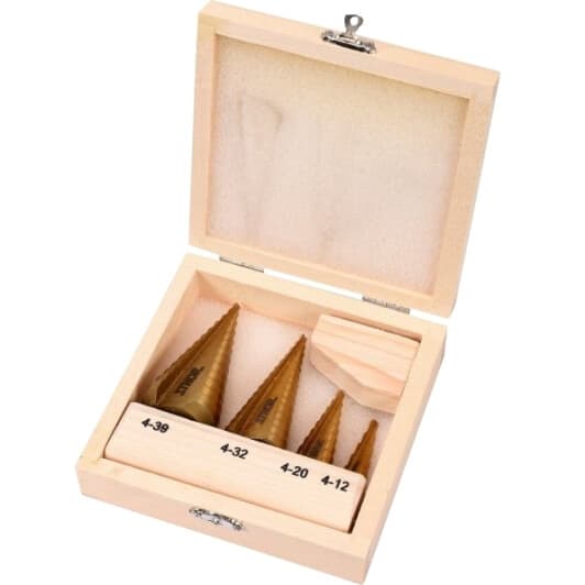 Набор сверл STHOR ступенчатых по металлу 22617 4-39 мм 4 шт.