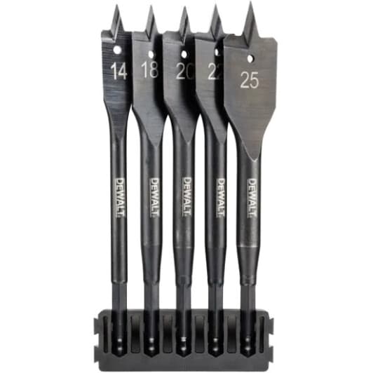 Набор сверл DeWALT перьевых по дереву Extreme Impact DT70833 14-25 мм 5 шт.