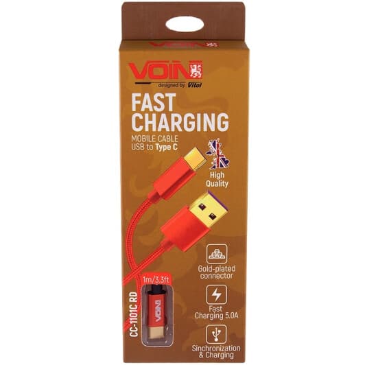 Кабель Voin CC-1101CRD USB - USB type-C 1 м