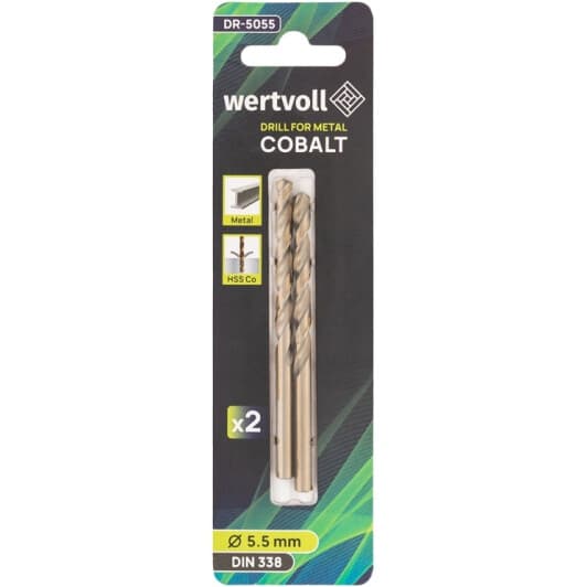 Набор сверл WERTVOLL спиральных по металлу DR-5055 5.5 мм 2 шт.
