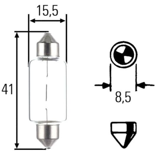 Автолампа Behr Hella Heavy Duty T15 SV8,5-8 15 W прозрачная 8GM002091261