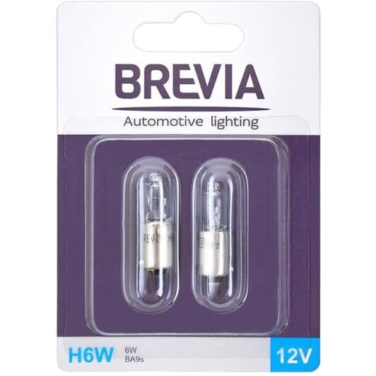 Автолампа Brevia H6W BA9s 6 W прозора 12332B2