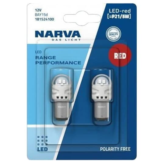 Автолампа Narva Range Performance LED P21/5W BAY15d 1,75 W 181524100