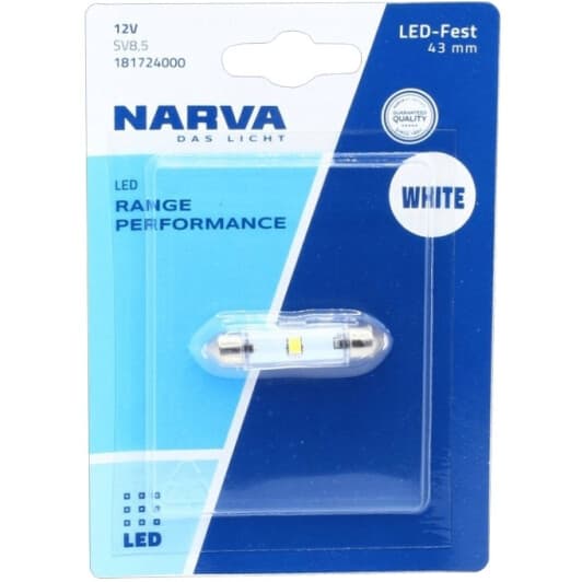 Автолампа Narva Range Performance LED C5W SV8,5 0,6 W 181724000
