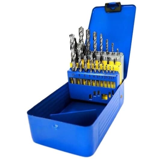 Набор сверл S&R спиральных по металлу, бетону и дереву 216300023 1.5-12 мм 23 шт.