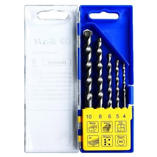 Набір свердл S&R по металу, бетону та дереву Meister 216100005 4-10 мм 5 шт.