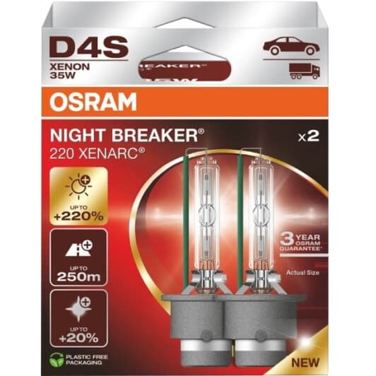 Автолампа Osram Xenarc Night Breaker Laser (Next Gen) D4S P32d-5 35 W прозора 66440XN2-2HB