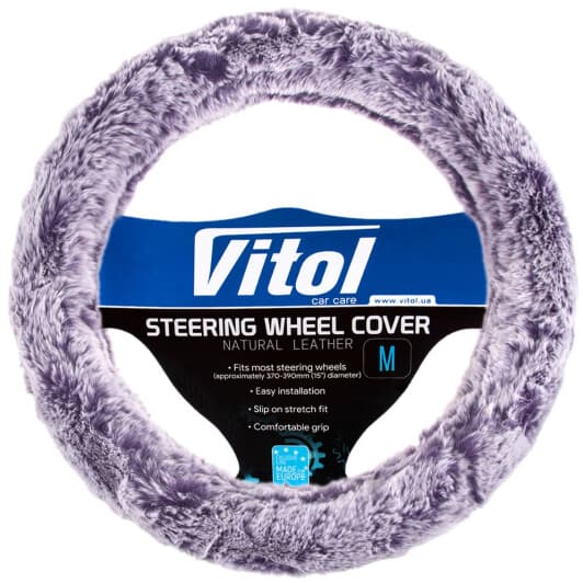 Чохол на кермо Vitol VLOD-F101 M штучне хутро колір пурпурний