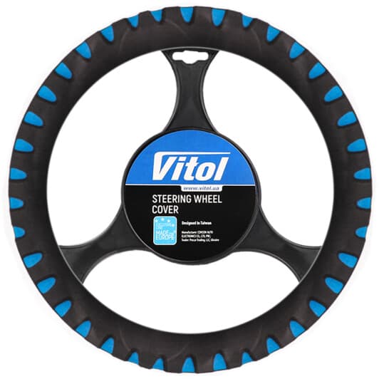 Чехол на руль Vitol 14024 универсальный неопрен цвет черно-синий