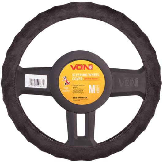 Чохол на кермо Voin VLOD-AL2705 M алькантара колір чорний