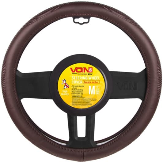 Чехол на руль Voin VLOD-L941 M кожа цвет коричневый