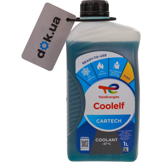 Total Coolelf Cartech синьо-зелений -37 °C готовий антифриз