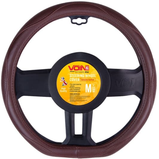 Чохол на кермо Voin VLOD-LF2161 M шкіра з перфорацією колір коричневий